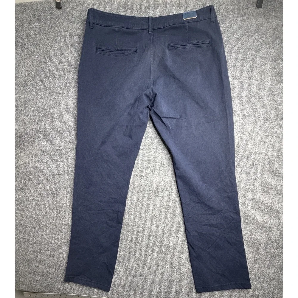 Mugsy Morgans Chino Pant Men's 38x32 Blue Straight Leg Slash Pocket Cotton Blend